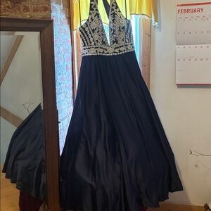 Blondie Nites Black and White Backless Dress